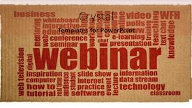  Presentation with corrugated cardboard - Audience pleasing theme consisting of webinar-word-cloud backdrop and a red colored foreground