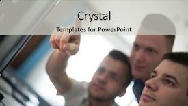  Presentation with graphic - Presentation theme consisting of webmaster - group of young graphic designers background and a  colored foreground