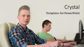  Presentation with graphic - Theme enhanced with webmaster - group of young graphic designers background and a light gray colored foreground