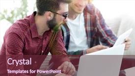  Presentation with web - Beautiful PPT layouts featuring webmaster - portrait of two web designers backdrop and a tawny brown colored foreground