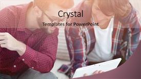  Presentation with designe for two wheelers safety - Beautiful PPT theme featuring webmaster - two creative web designers working backdrop and a coral colored foreground