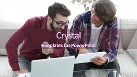  Presentation with web - Slide set with webmaster - two creative web designers working background and a  colored foreground