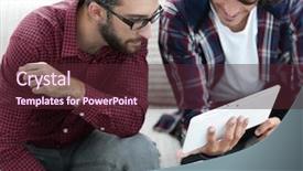  Presentation with web - Cool new PPT layouts with webmaster - two creative web designers working backdrop and a tawny brown colored foreground