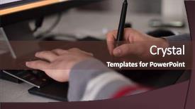  Presentation with graphic - PPT layouts with webmaster - young graphic designer working background and a tawny brown colored foreground