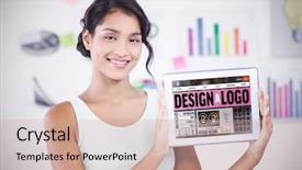  Presentation with create - Cool new presentation theme with webpage for create a logo backdrop and a soft green colored foreground