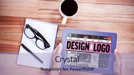  Presentation with create - Audience pleasing theme consisting of webpage for create a logo backdrop and a  colored foreground