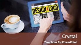  Presentation with create - Audience pleasing slides consisting of webpage for create a logo backdrop and a tawny brown colored foreground
