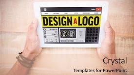  Presentation with create - Slide deck consisting of webpage for create a logo background and a  colored foreground