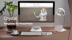  Presentation with personal belongings - Presentation theme with corporate spa - website frontpage against computer background and a violet colored foreground