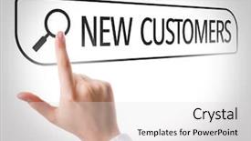  Presentation with customers - Cool new slide deck with website promotion - new customers written in search backdrop and a light gray colored foreground
