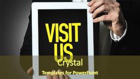  Presentation with traffic - Beautiful slide deck featuring website traffic - visit us backdrop and a tawny brown colored foreground