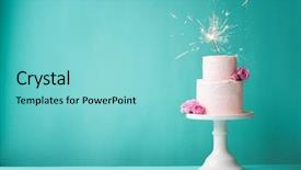  Presentation with birthday cake - Slide deck having wedding - birthday cake with sparkler background and a seafoam green colored foreground