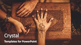  Presentation with ornament - Audience pleasing PPT layouts consisting of wedding - drawing process of henna menhdi backdrop and a tawny brown colored foreground
