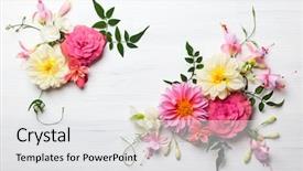  Presentation with flower wedding - Presentation theme enhanced with wedding - festive flower composition background and a white colored foreground