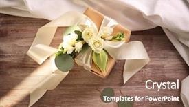 Presentation with gift - Slides enhanced with wedding - handcrafted gift box with flowers background and a tawny brown colored foreground
