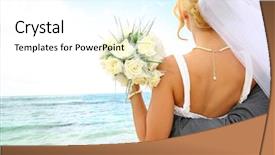  Presentation with married couple - Presentation theme having wedding - just married couple looking towards background and a white colored foreground