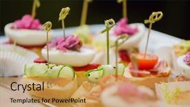  Presentation with catering - Audience pleasing PPT layouts consisting of wedding - outdoor catering backdrop and a yellow colored foreground