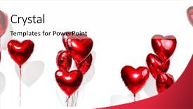  Presentation with bunch - Presentation theme featuring wedding - set of air balloons bunch background and a pink colored foreground