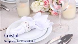  Presentation with restaurant - Presentation theme featuring wedding - table arrangement in restaurant background and a sky blue colored foreground