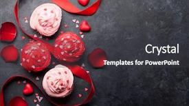  Presentation with greeting card - Audience pleasing theme consisting of candy wedding - valentine's day greeting card backdrop and a dark gray colored foreground