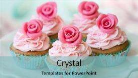  Presentation with cupcakes - Presentation theme enhanced with wedding - vintage cupcakes background and a light blue colored foreground