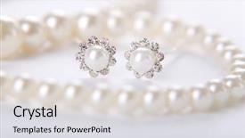  Presentation with ear - Audience pleasing PPT layouts consisting of necklace with two ear-rings backdrop and a  colored foreground