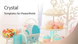  Presentation with birthday party - PPT layouts consisting of wedding album - candy bar at birthday party background and a white colored foreground