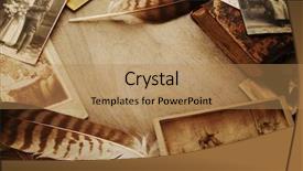  Presentation with album - Presentation design with wedding album - vintage background with old photographs background and a coral colored foreground