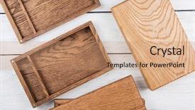  Presentation with photo album - Presentation theme with wedding album - wooden photo box for photo background and a coral colored foreground