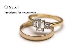  Presentation with white wedding - Presentation theme featuring wedding and engagement rings isolated background and a white colored foreground
