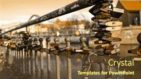  Presentation with wedding - Presentation theme enhanced with wedding-and-love-padlocks-hanging background and a  colored foreground