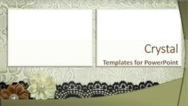  Presentation with scrapbook - Cool new PPT layouts with lace pattern wedding invitation - decorative template with photo frames backdrop and a cream colored foreground