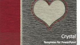  Presentation with shape heart - Presentation featuring heart shape on fabric background background and a dark gray colored foreground