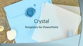  Presentation with beach wedding - Slide deck having wedding album - paper card and blue envelope background and a sky blue colored foreground