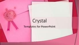  Presentation with invitation - PPT theme consisting of paper envelope with heart sealing wax stamp and invitation card background and a lemonade colored foreground