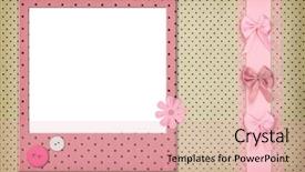  Presentation with photo album - PPT layouts featuring wedding album - photo frame on polka dot background and a lemonade colored foreground