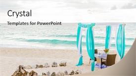  Presentation with tropical wedding - Presentation theme enhanced with wedding arch and set up background and a white colored foreground