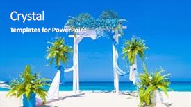  Presentation with tropical wedding - Presentation theme featuring wedding arch decorated with flowers background and a teal colored foreground