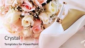  Presentation with white wedding - Audience pleasing PPT theme consisting of wedding background from rings bouquet backdrop and a coral colored foreground