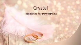  Presentation with pink gold - Presentation design featuring wedding background with gold rings background and a lemonade colored foreground