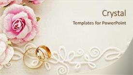  Presentation with wedding rings - Presentation having wedding background with wedding rings background and a sky blue colored foreground