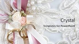  Presentation with wedding - Presentation theme consisting of wedding bands on a cushion background and a light gray colored foreground