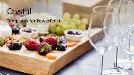  Presentation with wedding banquet table - Theme with wedding banquet - catering table background and a coral colored foreground