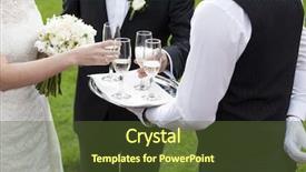  Presentation with waiter - Slides featuring wedding banquet - waiter serving champagne background and a tawny brown colored foreground