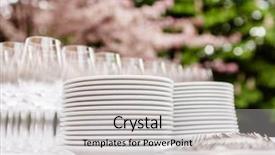  Presentation with functional food catering services - Audience pleasing slide deck consisting of wedding banquet table settings - catering food backdrop and a light gray colored foreground