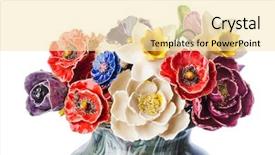  Presentation with flowers vase - Cool new theme with wedding bells - ceramic decorative flowers bouquet backdrop and a blonde colored foreground