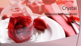  Presentation with table setting - PPT theme with wedding bells - festive table setting for valentines background and a coral colored foreground