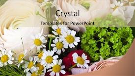  Presentation with floral border lavender flowers - Cool new PPT theme with wedding bells - flowers bouquet - nature floral backdrop and a lemonade colored foreground