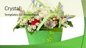  Presentation with white flowers of jasmine - PPT theme consisting of wedding bells - flowers bouquet isolated on white background and a blonde colored foreground