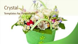  Presentation with white flowers of jasmine - Colorful presentation enhanced with wedding bells - flowers bouquet isolated on white backdrop and a cream colored foreground